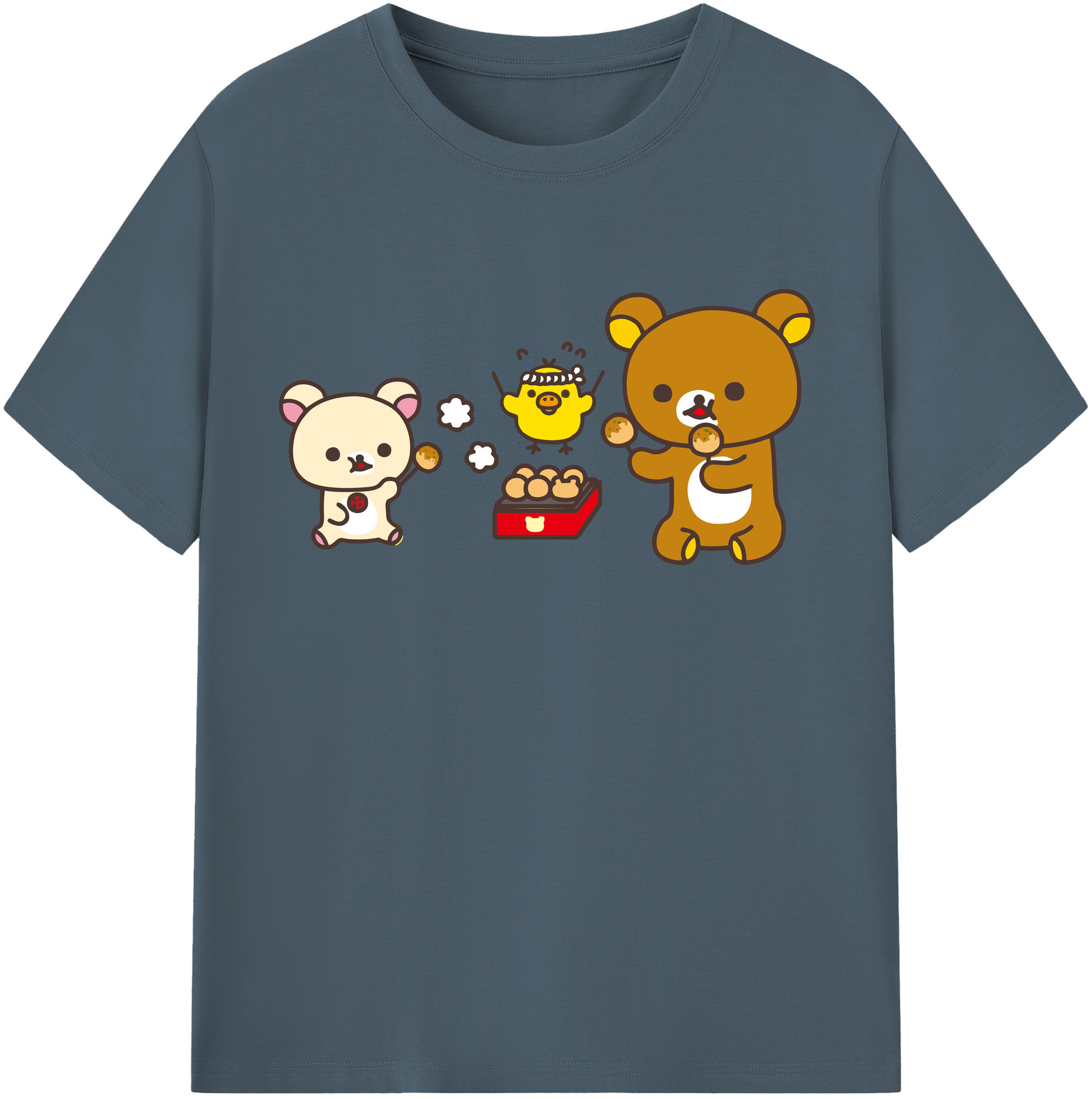 （画像用） リラックマ リラックマ キイロイトリ Rilakkuma Korilakkuma Kiiroitori 綿100％半袖Tシャツ（フロントプリント）